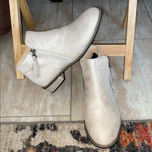 Ankle Boots NWOT (light cream colored)